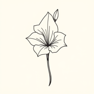 Continuous Line Gladiolus Tattoo