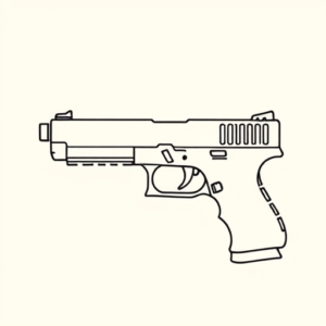Continuous Line Glock Tattoo