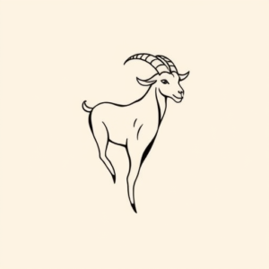 Continuous Line Goat Tattoo