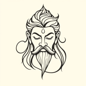 Continuous Line God Tattoo