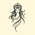 Continuous Line Goddess Tattoo