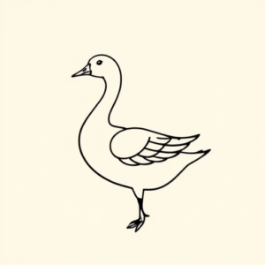 Continuous Line Goose Tattoo