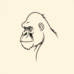 Continuous Line Gorilla Tattoo