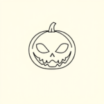 Continuous Line Halloween Tattoo