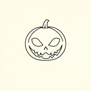 Continuous Line Halloween Tattoo