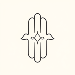 Continuous Line Hamsa Tattoo