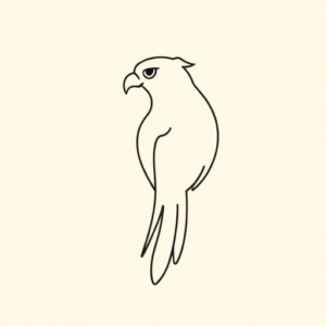 Continuous Line Hawk Tattoo