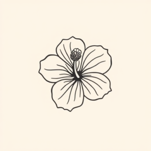 Continuous Line Hibiscus Tattoo