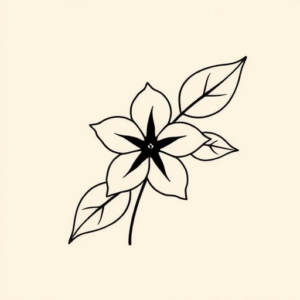 Continuous Line Honeysuckle Tattoo