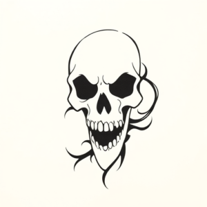 Continuous Line Horror Tattoo