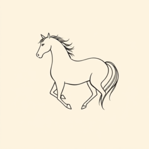 Continuous Line Horse Tattoo