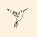 Continuous Line Hummingbird Tattoo