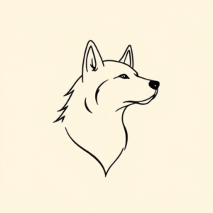 Continuous Line Husky Tattoo