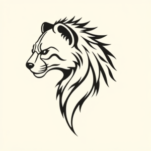 Continuous Line Hyena Tattoo