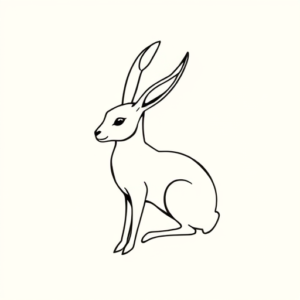 Continuous Line Jackalope Tattoo