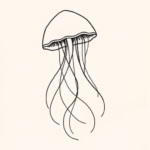 Continuous Line Jellyfish Tattoo