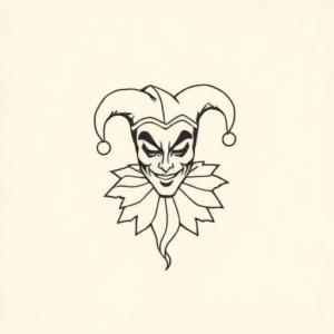 Continuous Line Jester Tattoo