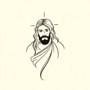 Continuous Line Jesus Tattoo
