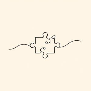 Continuous Line Jigsaw Tattoo