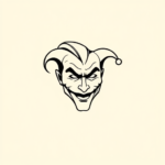 Continuous Line Joker Tattoo