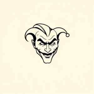 Continuous Line Joker Tattoo