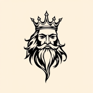 Continuous Line King Tattoo