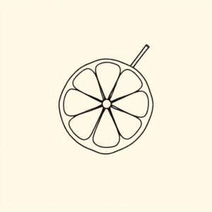 Continuous Line Lemon Tattoo