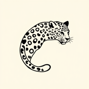 Continuous Line Leopard Tattoo