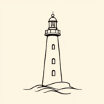 Continuous Line Lighthouse Tattoo