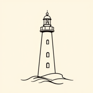 Continuous Line Lighthouse Tattoo