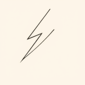 Continuous Line Lightning Tattoo