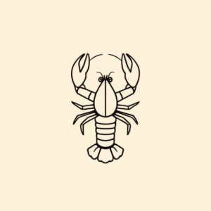Continuous Line Lobster Tattoo