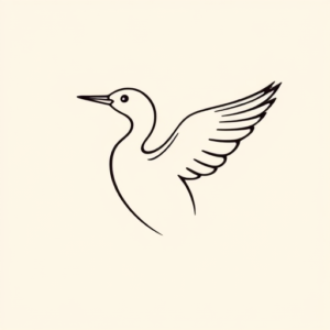 Continuous Line Loon Tattoo