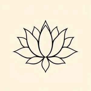 Continuous Line Lotus Tattoo