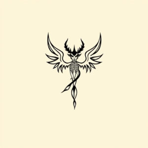 Continuous Line Lucifer Tattoo