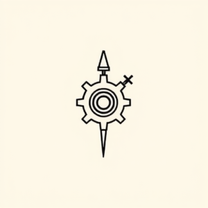 Continuous Line Mechanic Tattoo