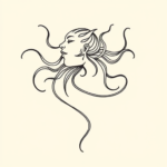 Continuous Line Medusa Tattoo