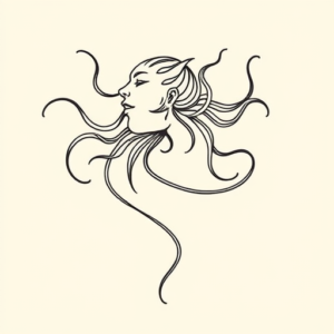Continuous Line Medusa Tattoo