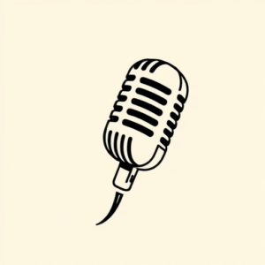 Continuous Line Microphone Tattoo