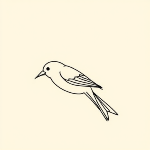 Continuous Line Mockingbird Tattoo