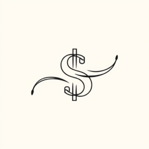 Continuous Line Money Tattoo