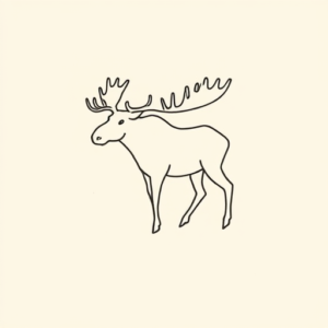 Continuous Line Moose Tattoo
