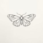 Continuous Line Moth Tattoo