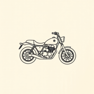 Continuous Line Motorcycle Tattoo