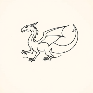 Continuous Line Mythosaur Tattoo