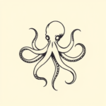 Continuous Line Octopus Tattoo