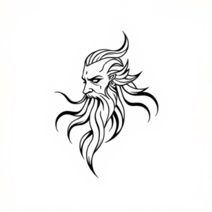 Continuous Line Odin Tattoo