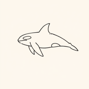 Continuous Line Orca Tattoo