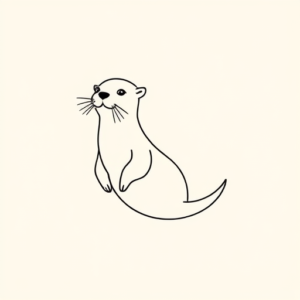 Continuous Line Otter Tattoo