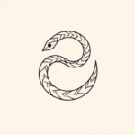 Continuous Line Ouroboros Tattoo